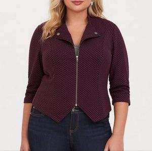 Torrid Purple Jacquard Knit Blazer